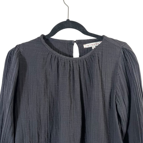 XIRENA Crewneck Cotton Gauze Long Sleeve Blouse Top - Picture 4 of 9